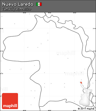 Blank Simple Map of Nuevo Laredo, no labels