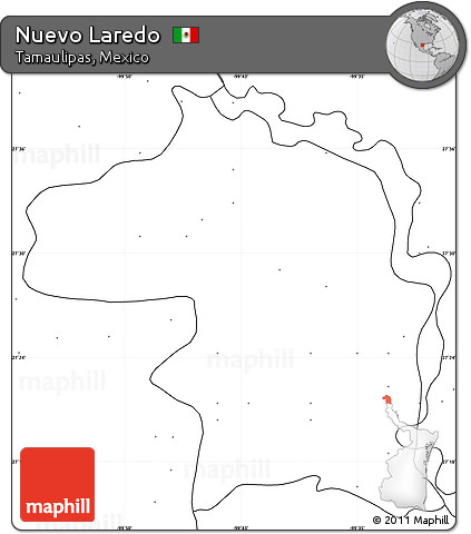 Blank Simple Map of Nuevo Laredo, no labels