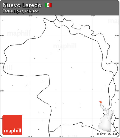 Blank Simple Map of Nuevo Laredo, no labels
