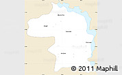 Classic Style Simple Map of Nuevo Laredo, single color outside