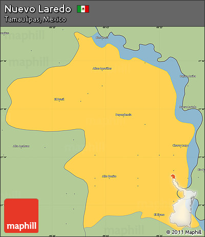 Savanna Style Simple Map of Nuevo Laredo
