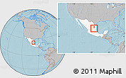 Gray Location Map of Palmillas, highlighted country, within the entire country, hill shading