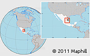 Gray Location Map of Palmillas, highlighted country, highlighted parent region, within the entire country