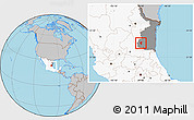 Gray Location Map of Palmillas, highlighted country, highlighted parent region