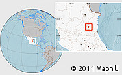 Gray Location Map of Palmillas, highlighted country, hill shading