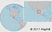 Gray Location Map of Palmillas, highlighted parent region, within the entire country, hill shading