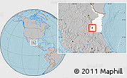 Gray Location Map of Palmillas, highlighted parent region, hill shading