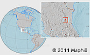 Gray Location Map of Palmillas, hill shading