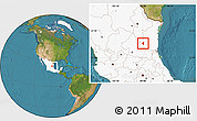 Satellite Location Map of Palmillas, highlighted country