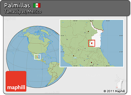 Savanna Style Location Map of Palmillas, highlighted parent region