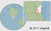 Savanna Style Location Map of Palmillas, highlighted parent region, hill shading