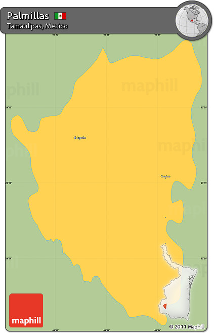 Savanna Style Simple Map of Palmillas, single color outside