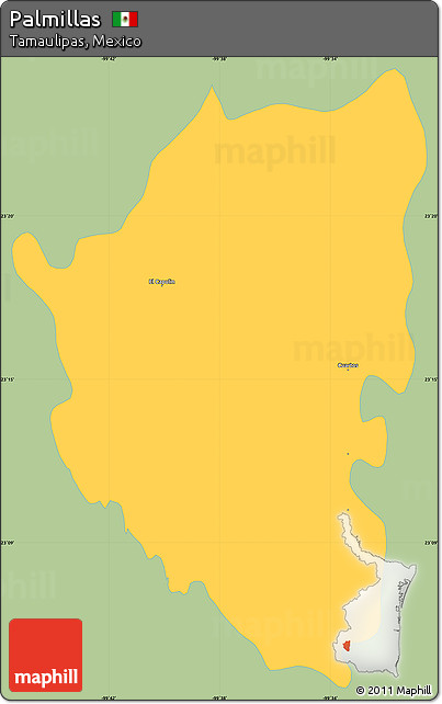 Savanna Style Simple Map of Palmillas, single color outside