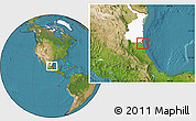 Satellite Location Map of Tampico, highlighted parent region