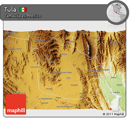 Physical 3D Map of Tula