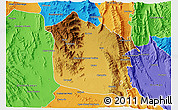 Physical 3D Map of Tula, political outside
