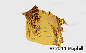 Physical 3D Map of Tula, single color outside