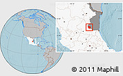 Gray Location Map of Tula, highlighted country, highlighted parent region, hill shading