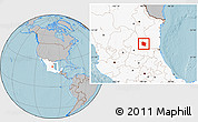 Gray Location Map of Tula, highlighted country, hill shading