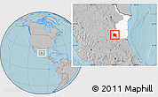 Gray Location Map of Tula, highlighted parent region, hill shading
