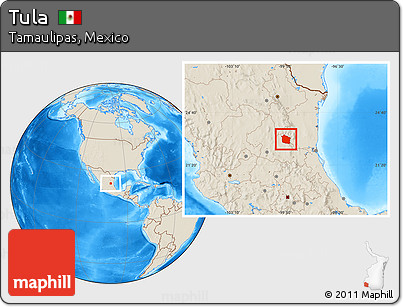 Shaded Relief Location Map of Tula