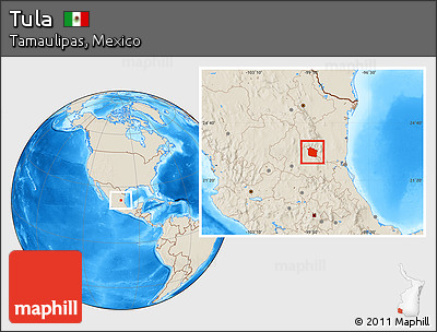 Shaded Relief Location Map of Tula