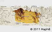 Physical Panoramic Map of Tula, shaded relief outside