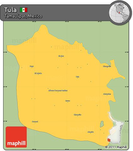 Savanna Style Simple Map of Tula, single color outside