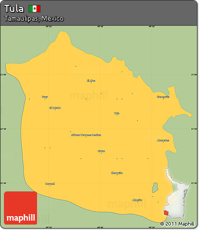 Savanna Style Simple Map of Tula, single color outside