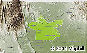 Physical 3D Map of Xicotencatl, semi-desaturated