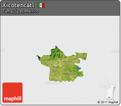Satellite 3D Map of Xicotencatl, single color outside