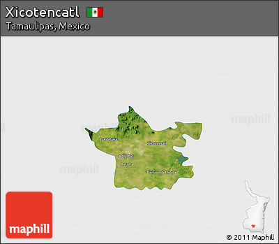 Satellite 3D Map of Xicotencatl, single color outside