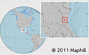 Gray Location Map of Xicotencatl, hill shading