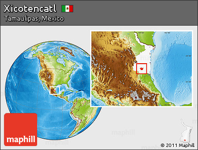 Physical Location Map of Xicotencatl, highlighted parent region