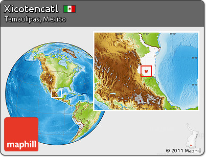 Physical Location Map of Xicotencatl, highlighted parent region