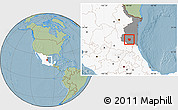Savanna Style Location Map of Xicotencatl, highlighted country, highlighted parent region, hill shading