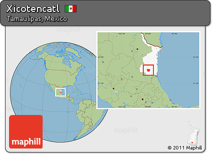 Savanna Style Location Map of Xicotencatl, highlighted parent region