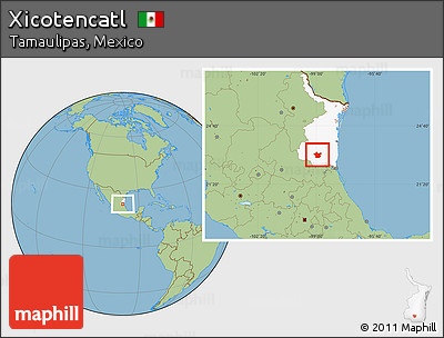 Savanna Style Location Map of Xicotencatl, highlighted parent region