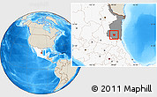 Shaded Relief Location Map of Xicotencatl, highlighted country, highlighted parent region