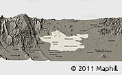 Shaded Relief Panoramic Map of Xicotencatl, darken