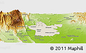 Shaded Relief Panoramic Map of Xicotencatl, physical outside