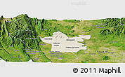 Shaded Relief Panoramic Map of Xicotencatl, satellite outside