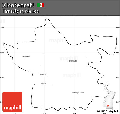 Blank Simple Map of Xicotencatl, cropped outside