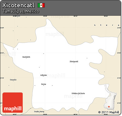 Classic Style Simple Map of Xicotencatl