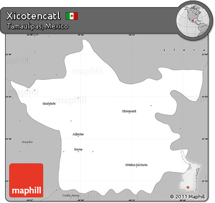 Gray Simple Map of Xicotencatl