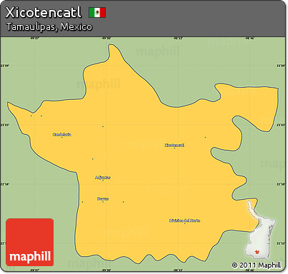 Savanna Style Simple Map of Xicotencatl, cropped outside