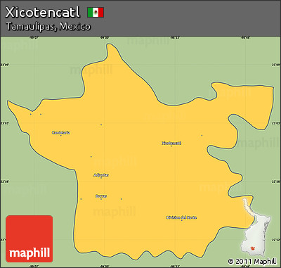 Savanna Style Simple Map of Xicotencatl, cropped outside