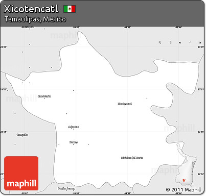 Silver Style Simple Map of Xicotencatl