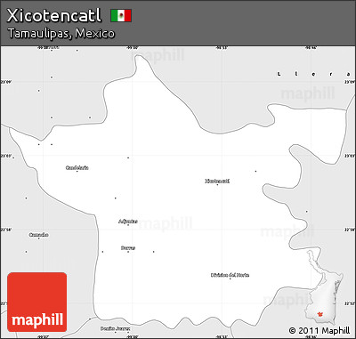 Silver Style Simple Map of Xicotencatl