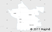 Silver Style Simple Map of Xicotencatl, single color outside